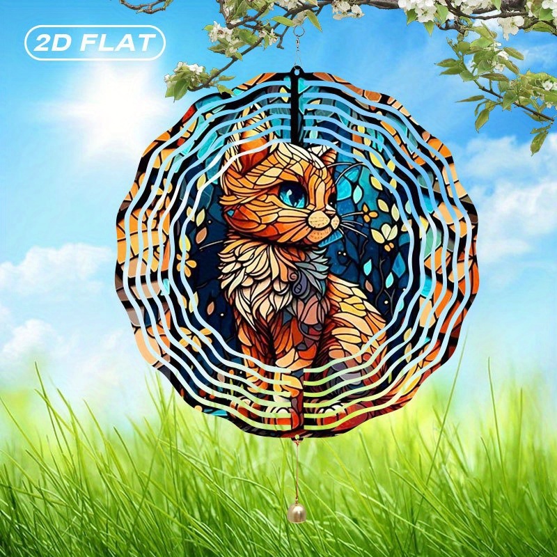 Boho Wind Chimes - โมบายลมรูปแมวสไตล์โบโฮ 2 มิติ 1 ชิ้น ทำจากโลหะ