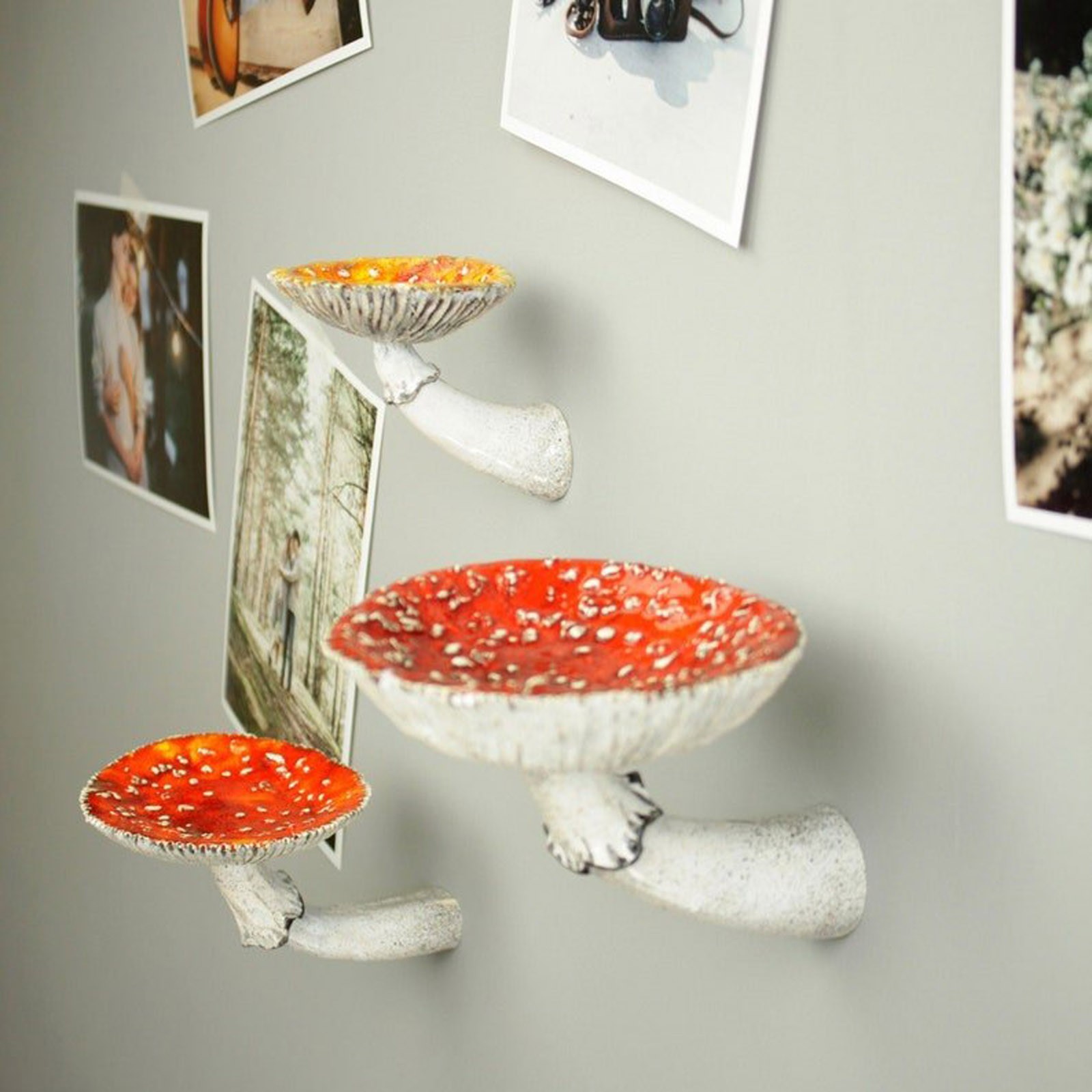 Floating Shelves - 2024 Creativeเรซิ่นเห็ดแขวนชั้นวางของติดผนังชั้นวางของเห็ด-ชั้นวางของCreativeชั้นวางของเครื่องประดับตกแต่งบ้าน