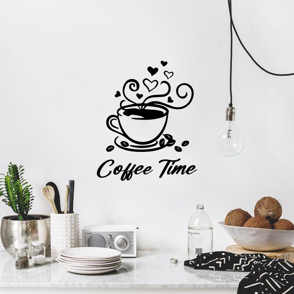 Home Decor Wall Stickers - 1PC แฟชั่นกาแฟปรับแต่งข้อความได้สติ๊กเกอร์ติดผนังครอบครัวศิลปะตกแต่งบ้านสำหรับตกแต่งห้องนั่งเล่นไวนิลอาร์ตเดคอล