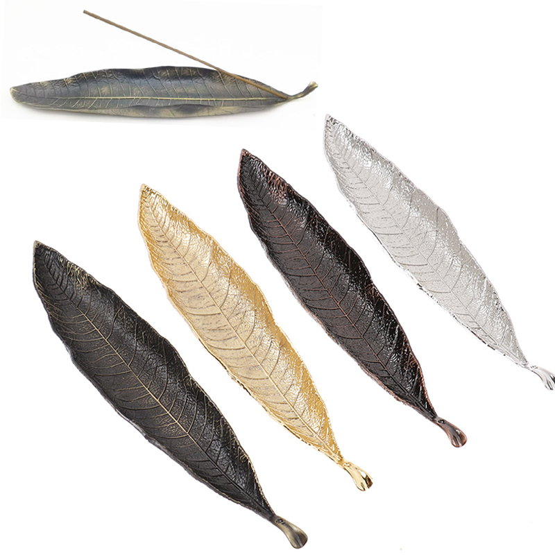 Incense Stick Holder - โลหะ Bodhi Leaf ธูปถาดผู้ถือธูป Ash Catcher
