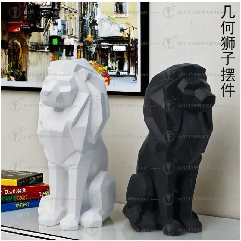 Home Decor Handicraft - ของตกแต่งรูปสิงโตสไตล์นอร์ดิก งานฝีมือเรซิ่นสร้างสรรค์ ของตกแต่งบ้าน ห้องนั่งเล่น สำนักงาน ห้องตัวอย่าง