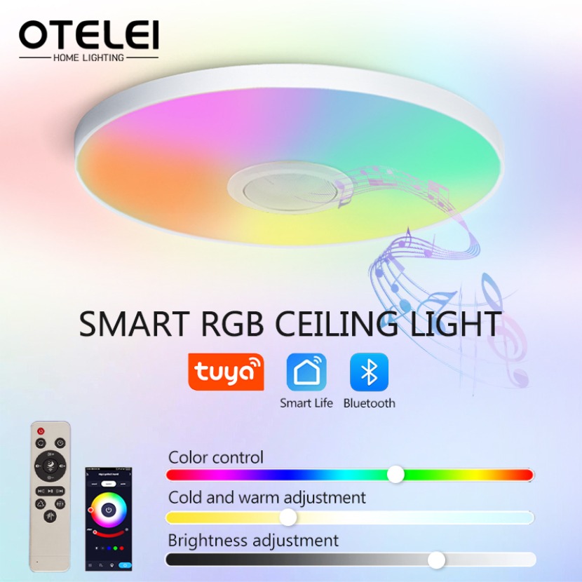 Home Decor App - TUYA เพลงสมาร์ทโคมไฟเพดาน LED RGB รีโมทคอนโทรล APP
