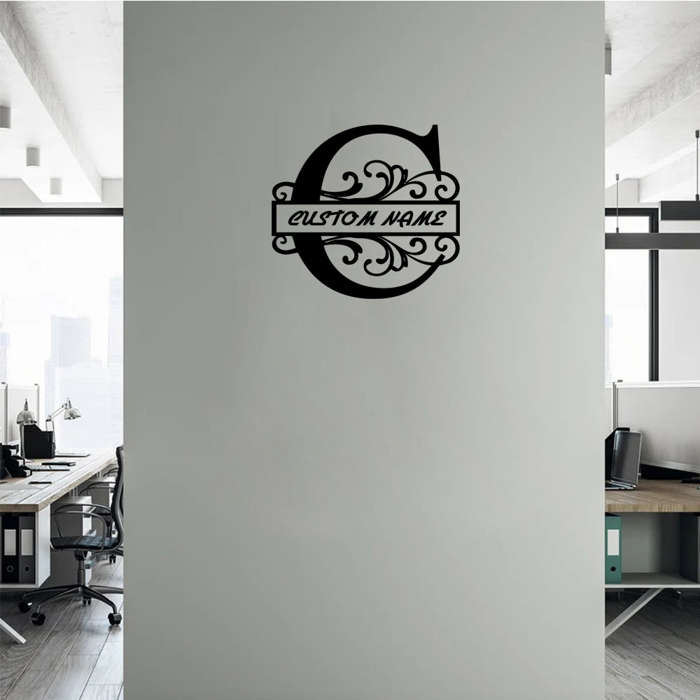 Home Decor Wall Stickers - 1 ชิ้น ตัวอักษร C แบบโรแมนติก สติ๊กเกอร์ติดผนังแบบถอดได้