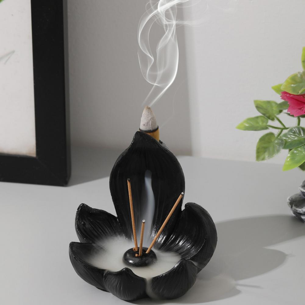 Incense Stick Holder - ที่วางธูปดอกบัว ที่เผาธูปเรซินรูปดอกบัว ที่วางธูปแบบไหลย้อน ที่วางกรวยเรซินสำหรับคู่รัก