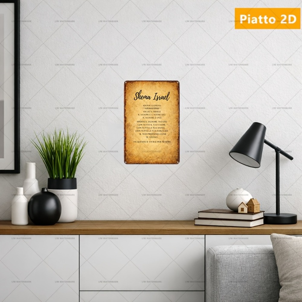 Home Decor In - CIFBUY ป้ายโลหะอลูมิเนียมลายพระคัมภีร์ฮีบรู ขนาด 8x8 นิ้ว กันน้ำ