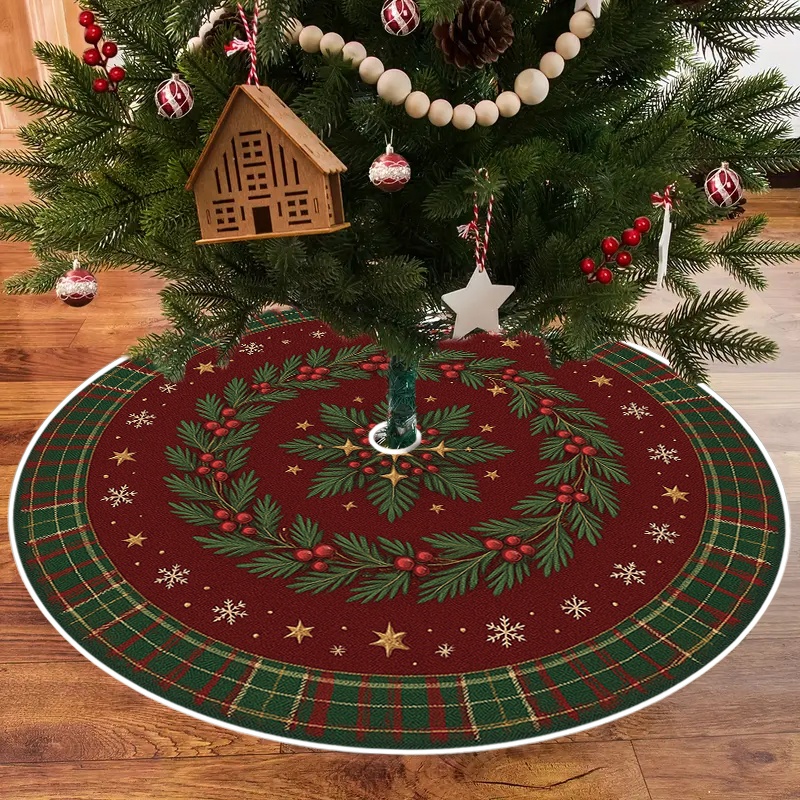 VIKAMA ผ้าปูพื้นลายตารางสำหรับ - Home Decor Xmas Tree บทวิจารณ์และราคา
