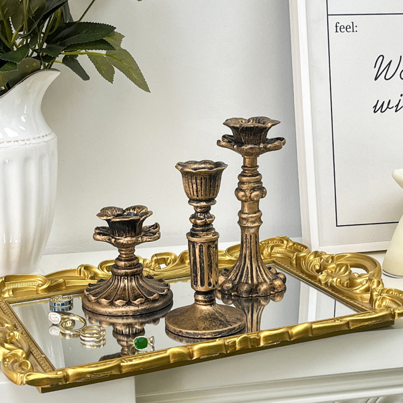 เชิงเทียนทองสัมฤทธิ์โบราณ รูปท - Home Decor In บทวิจารณ์และราคา