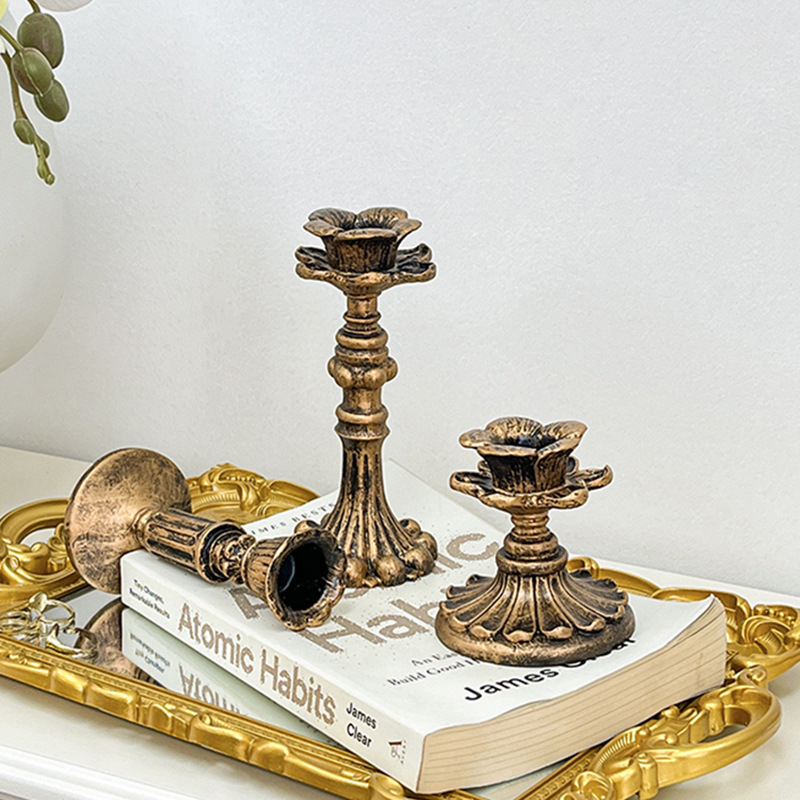 เชิงเทียนทองสัมฤทธิ์โบราณ รูปท - Home Decor In บทวิจารณ์และราคา