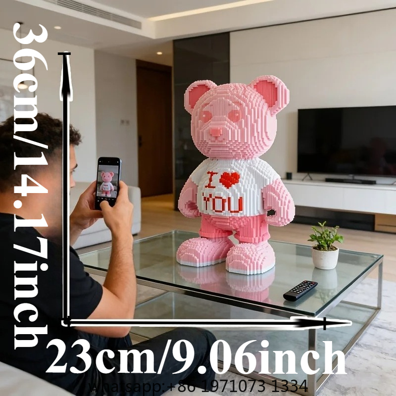 ตัวต่อรูปหมีหัวใจสีชมพู 3 มิติ - Home Decor Handicraft บทวิจารณ์และราคา