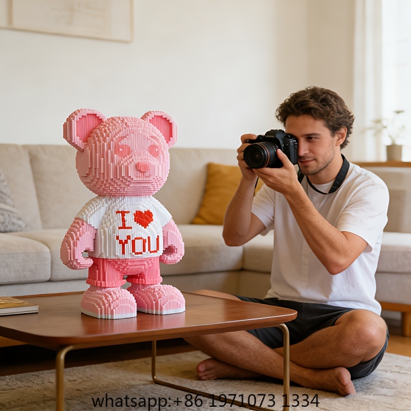 ตัวต่อรูปหมีหัวใจสีชมพู 3 มิติ - Home Decor Handicraft บทวิจารณ์และราคา