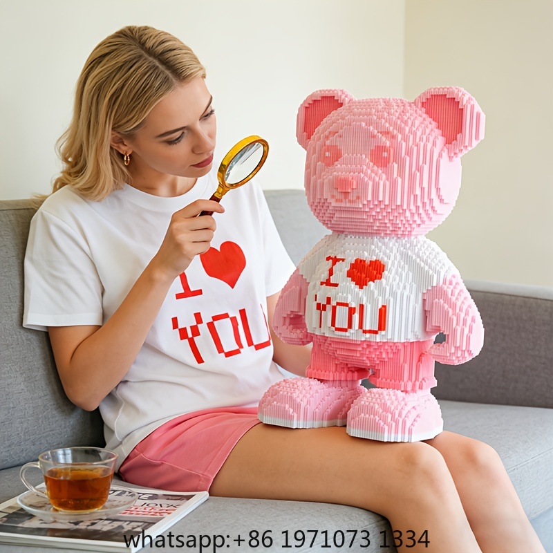 ตัวต่อรูปหมีหัวใจสีชมพู 3 มิติ - Home Decor Handicraft บทวิจารณ์และราคา