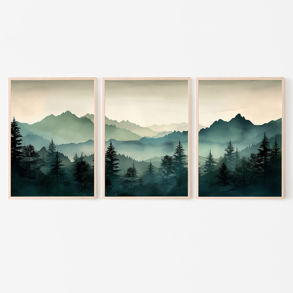 3 ชิ้น/ชุด ภาพพิมพ์ศิลปะติดผนั - Home Decor Green บทวิจารณ์และราคา