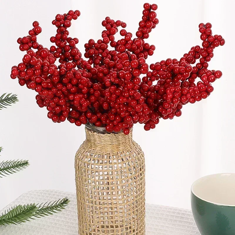 กิ่งผลเบอร์รี่สีแดงประดิษฐ์สำห - Home Decor Xmas Tree บทวิจารณ์และราคา