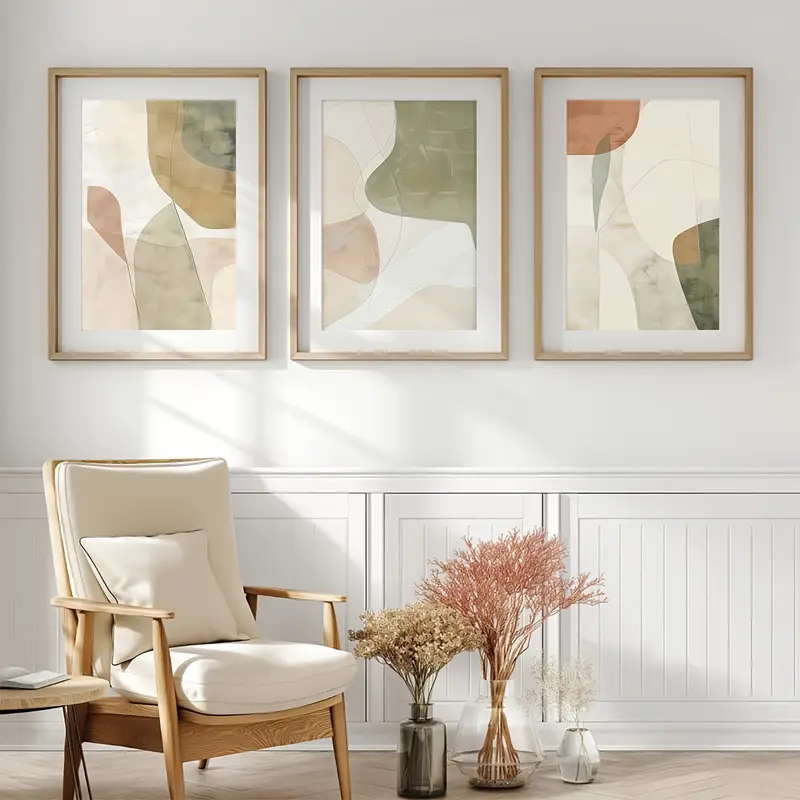 ภาพโปสเตอร์ติดผนังลายเส้นสีชมพ - Home Decor Green บทวิจารณ์และราคา