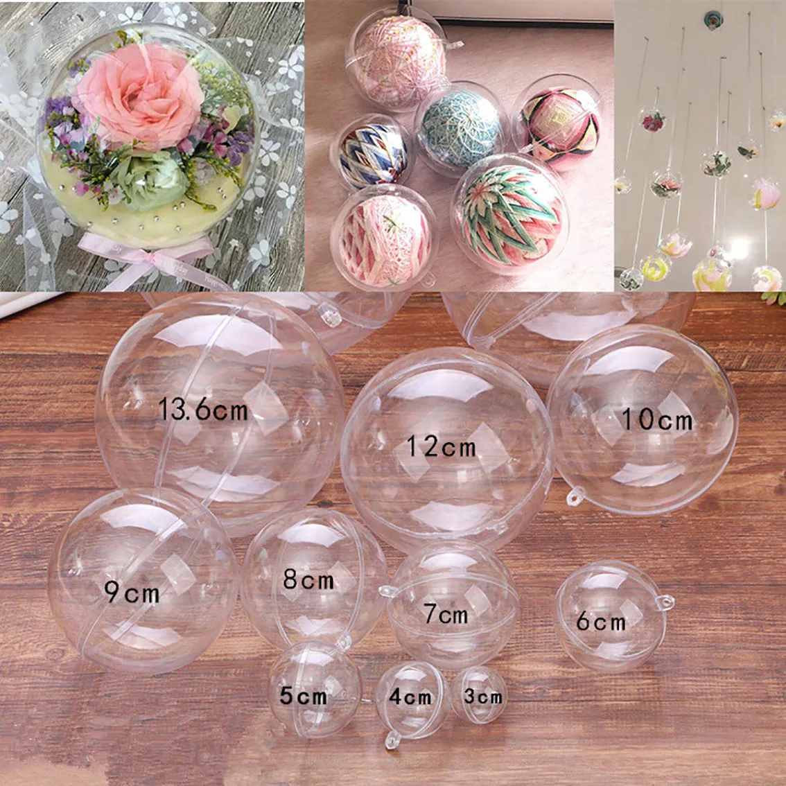 1-20 ซม.ลูกบอลโปร่งใส Hollow D - Home Decor Xmas Tree บทวิจารณ์และราคา