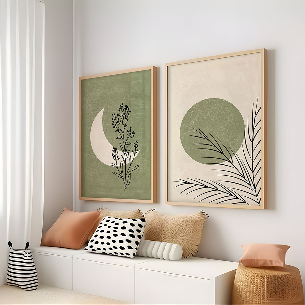 ภาพพิมพ์บนผ้าใบลายโบฮีเมียน ต้ - Home Decor Green บทวิจารณ์และราคา