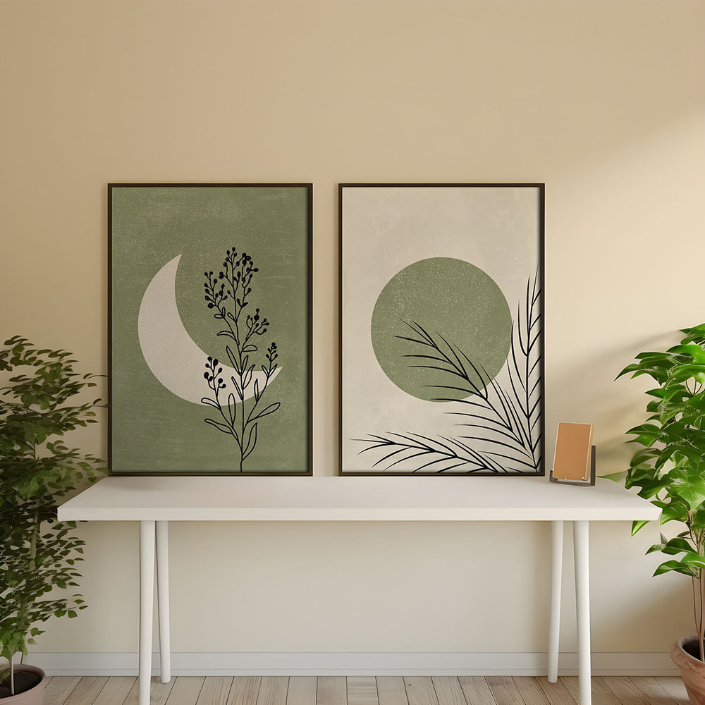 ภาพพิมพ์บนผ้าใบลายโบฮีเมียน ต้ - Home Decor Green บทวิจารณ์และราคา