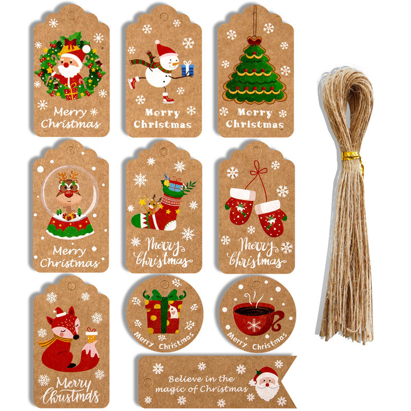 50pcs Merry Christmas ขอบคุณกร - Home Decor Xmas Tree บทวิจารณ์และราคา