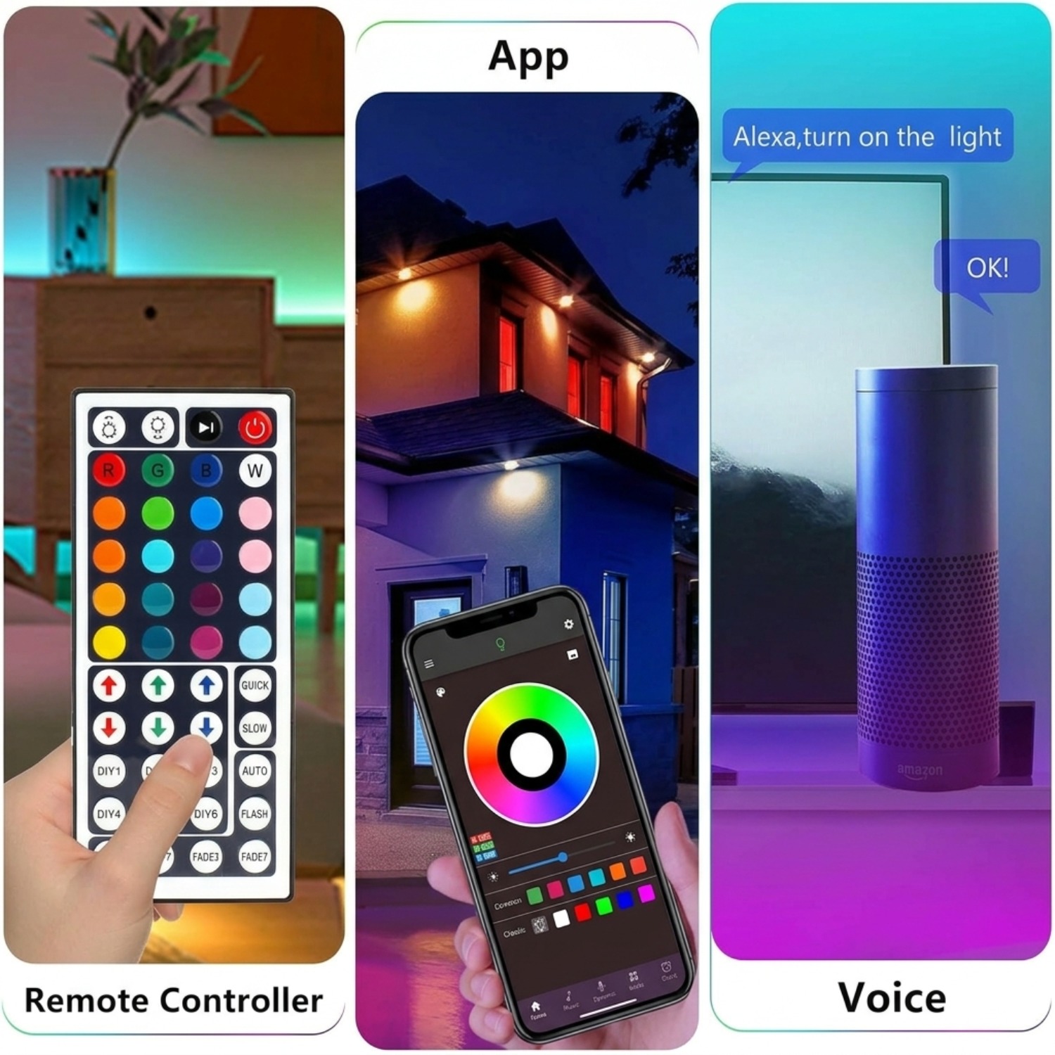 ไฟ LED RGB 10M 20M 30M แถบไฟตก - Home Decor App บทวิจารณ์และราคา