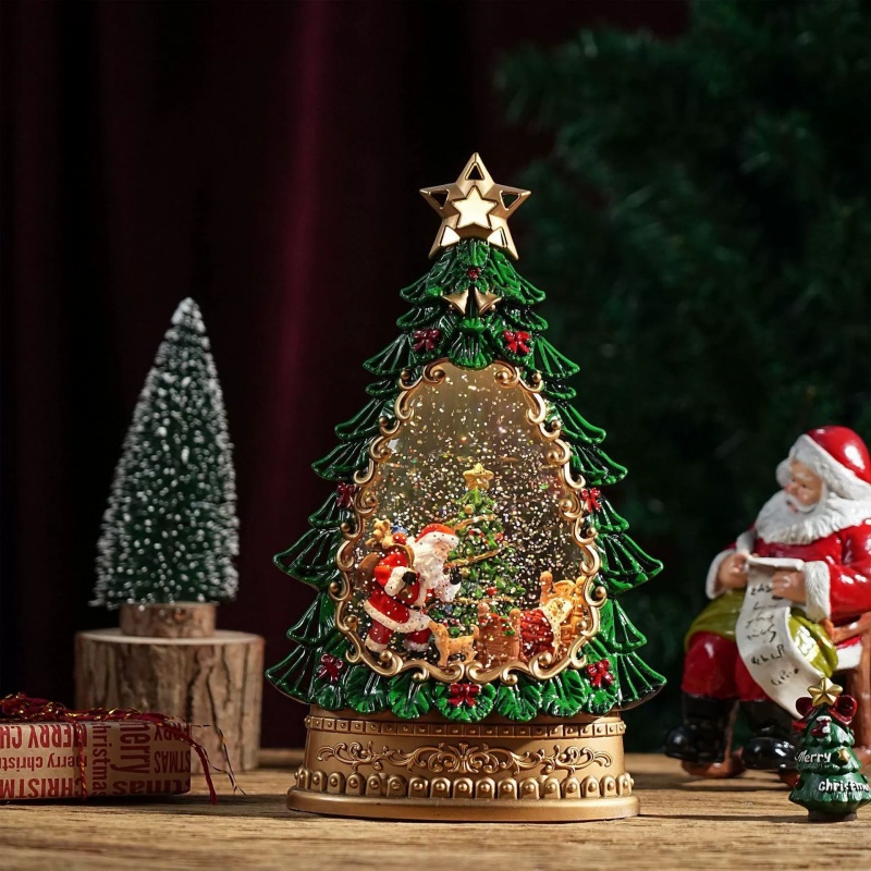 กล่องดนตรีลูกโลกหิมะ ตกแต่งต้น - Home Decor Xmas Tree บทวิจารณ์และราคา