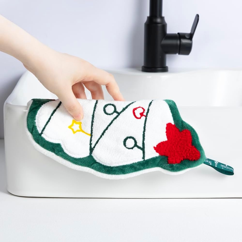 ผ้าเช็ดมือรูปทรงคริสต์มาส, ผ้า - Home Decor Xmas Tree บทวิจารณ์และราคา