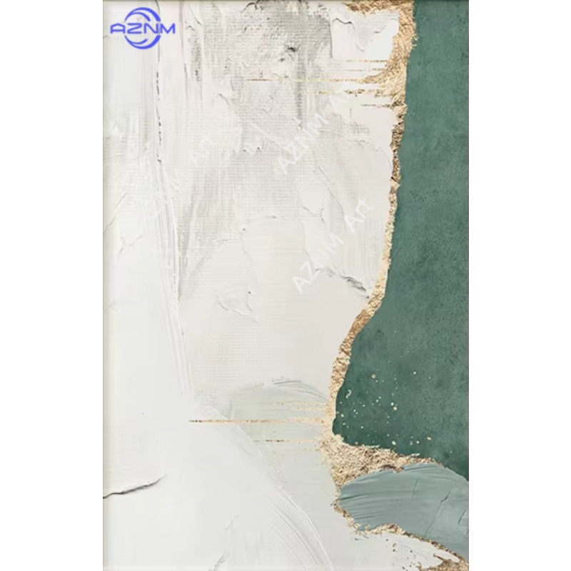 ภาพวาดบนผืนผ้าใบลายกราฟฟิกนามธ - Home Decor Green บทวิจารณ์และราคา