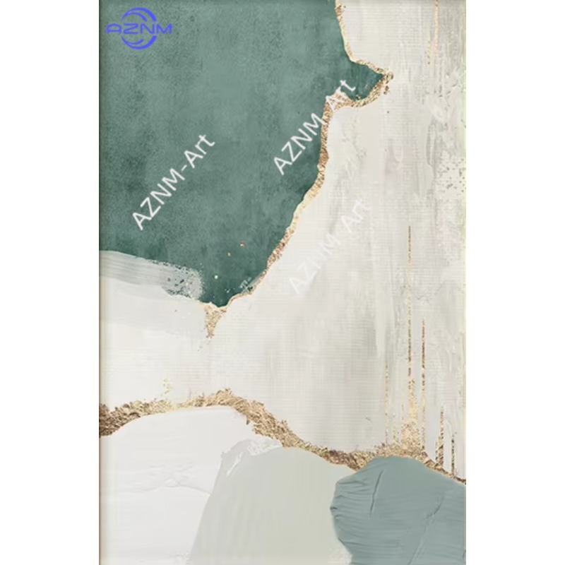 ภาพวาดบนผืนผ้าใบลายกราฟฟิกนามธ - Home Decor Green บทวิจารณ์และราคา