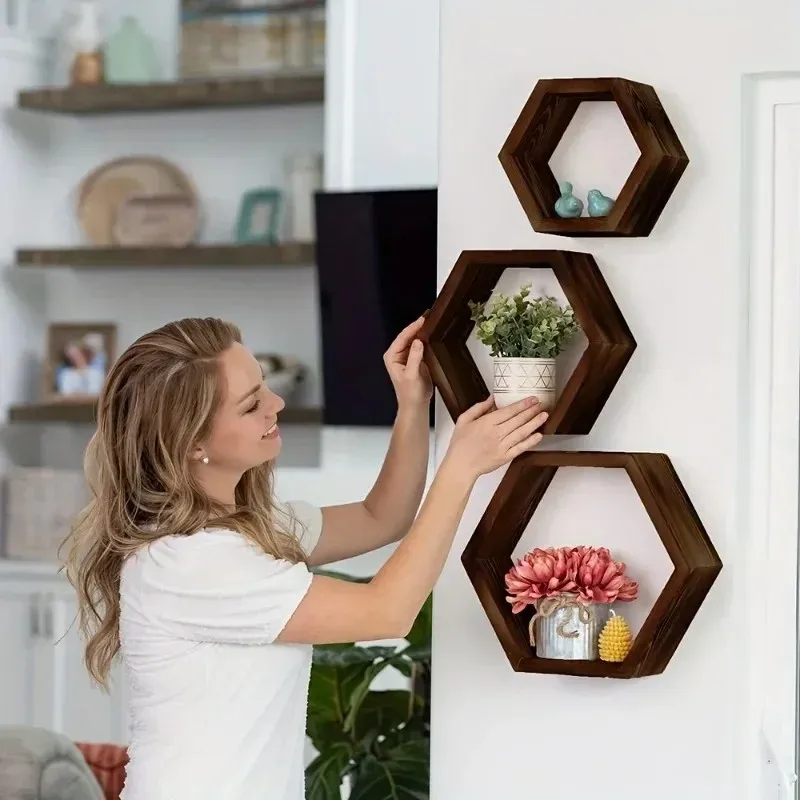 ชั้นวางของติดผนังรูปหกเหลี่ยมร - Floating Shelves บทวิจารณ์และราคา