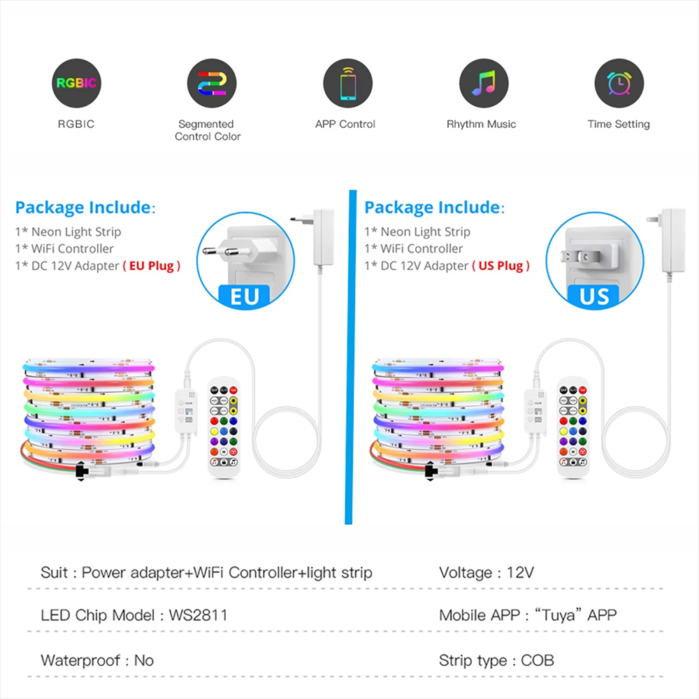 ไฟ LED แถบ Tuya WiFi WS2811 RG - Home Decor App บทวิจารณ์และราคา