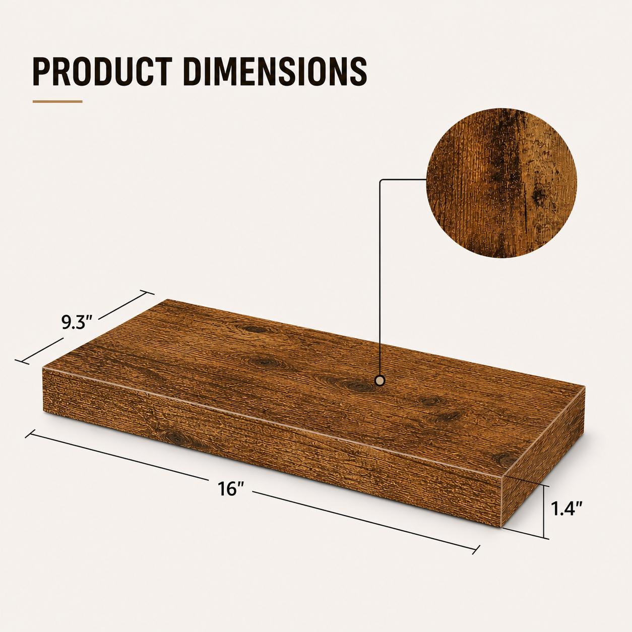 ชั้นวางของติดผนังไม้สไตล์วินเท - Floating Shelves บทวิจารณ์และราคา