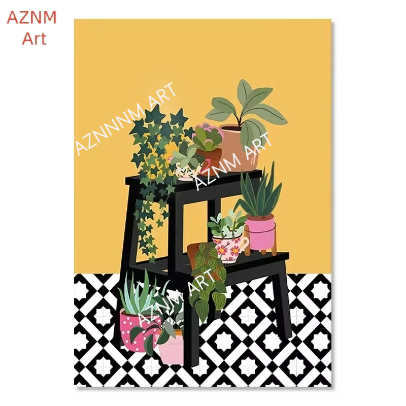 ภาพวาดศิลปะติดผนังสมัยใหม่ ภาพ - Home Decor Green บทวิจารณ์และราคา