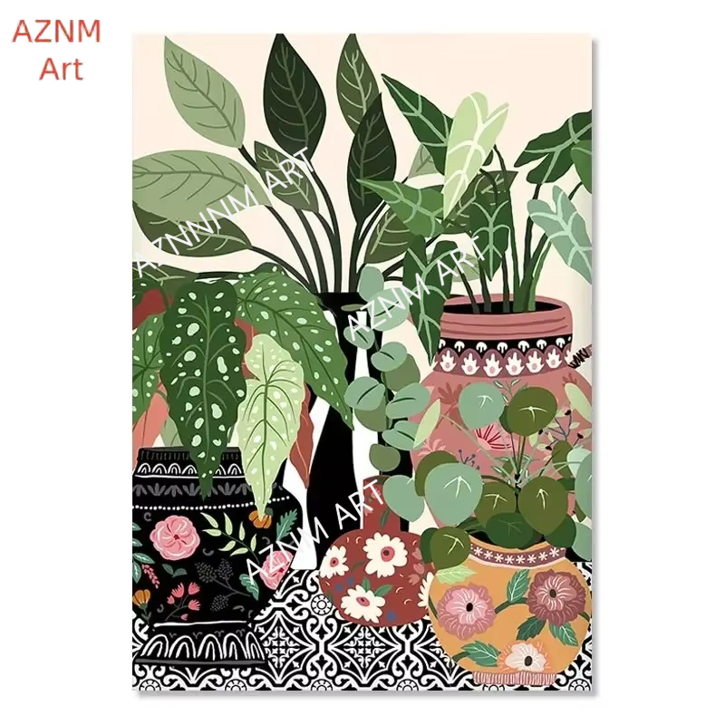 ภาพวาดศิลปะติดผนังสมัยใหม่ ภาพ - Home Decor Green บทวิจารณ์และราคา