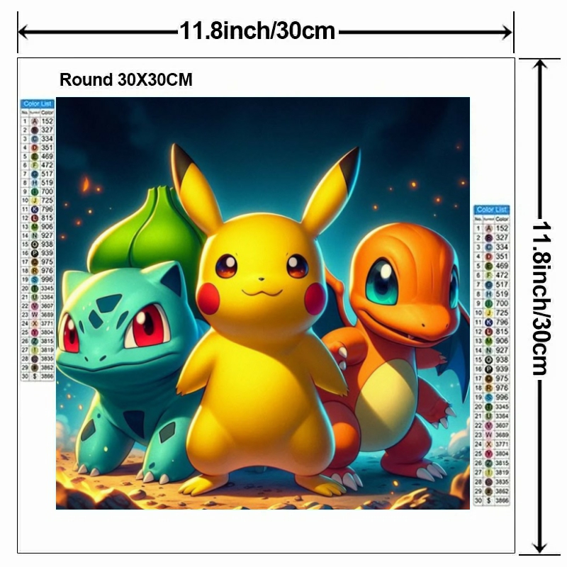 การ์ตูนโปเกมอน 5D DIY ภาพวาดเพ - Home Decor Handicraft บทวิจารณ์และราคา