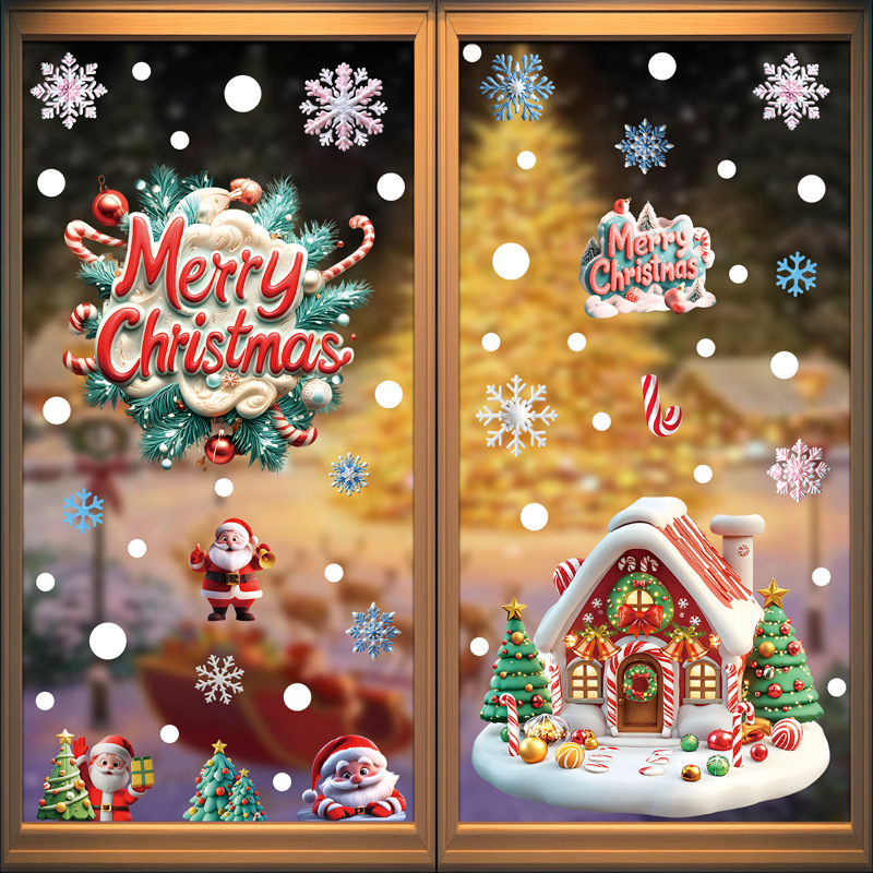 สติกเกอร์ติดกระจก PVC ลายคริสต - Home Decor Xmas Tree บทวิจารณ์และราคา