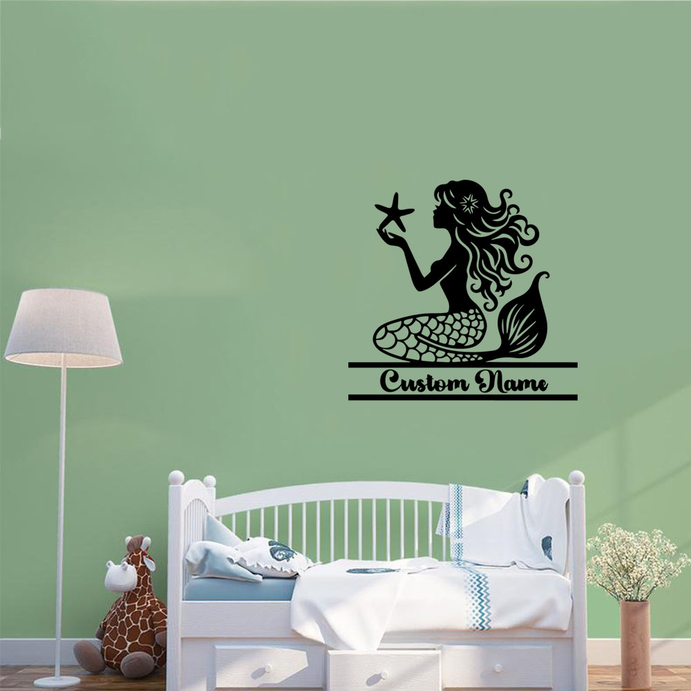 1PC สร้างสรรค์นางเงือกชื่อส่วน - Home Decor Wall Stickers บทวิจารณ์และราคา