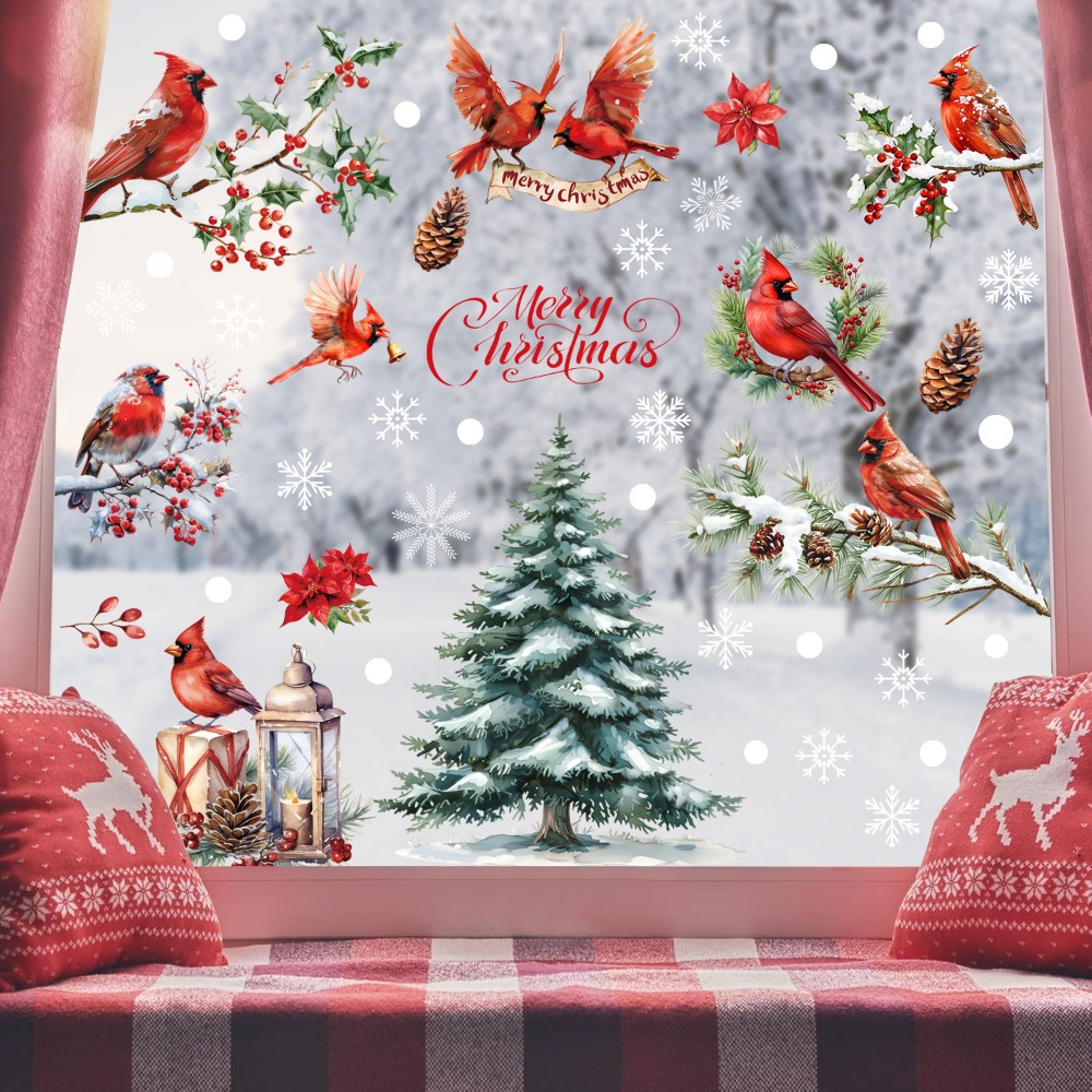 สติ๊กเกอร์ตกแต่งหน้าต่างคริสต์ - Home Decor Xmas Tree บทวิจารณ์และราคา