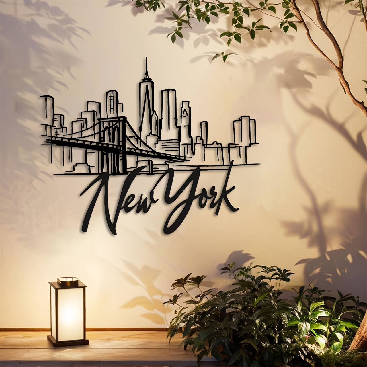 CIFBUY งานศิลปะติดผนังโลหะ ลาย - Home Decor New York บทวิจารณ์และราคา