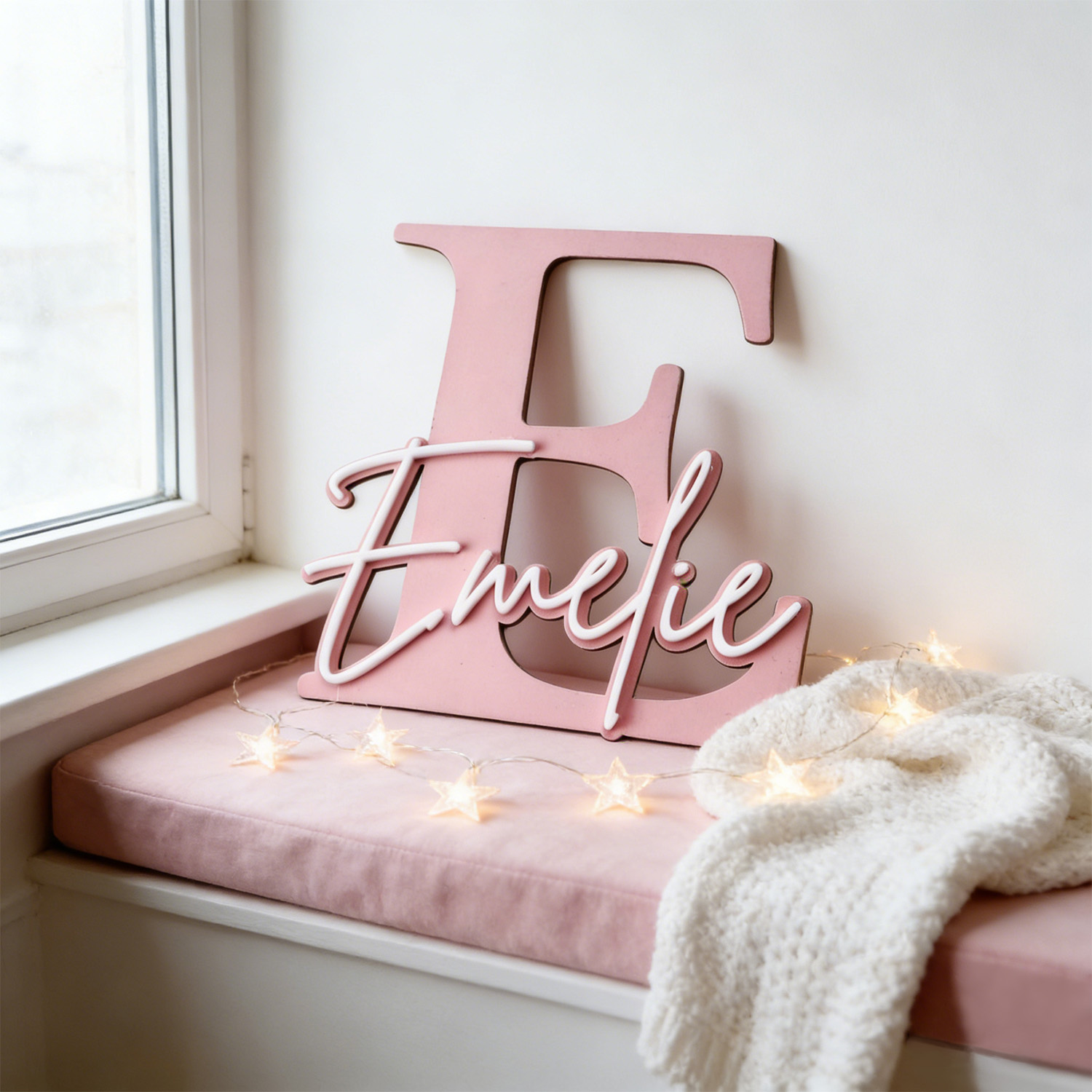 ป้ายไม้ตกแต่งชื่อแบบสองชั้น 1  - Home Decor Pinterest บทวิจารณ์และราคา