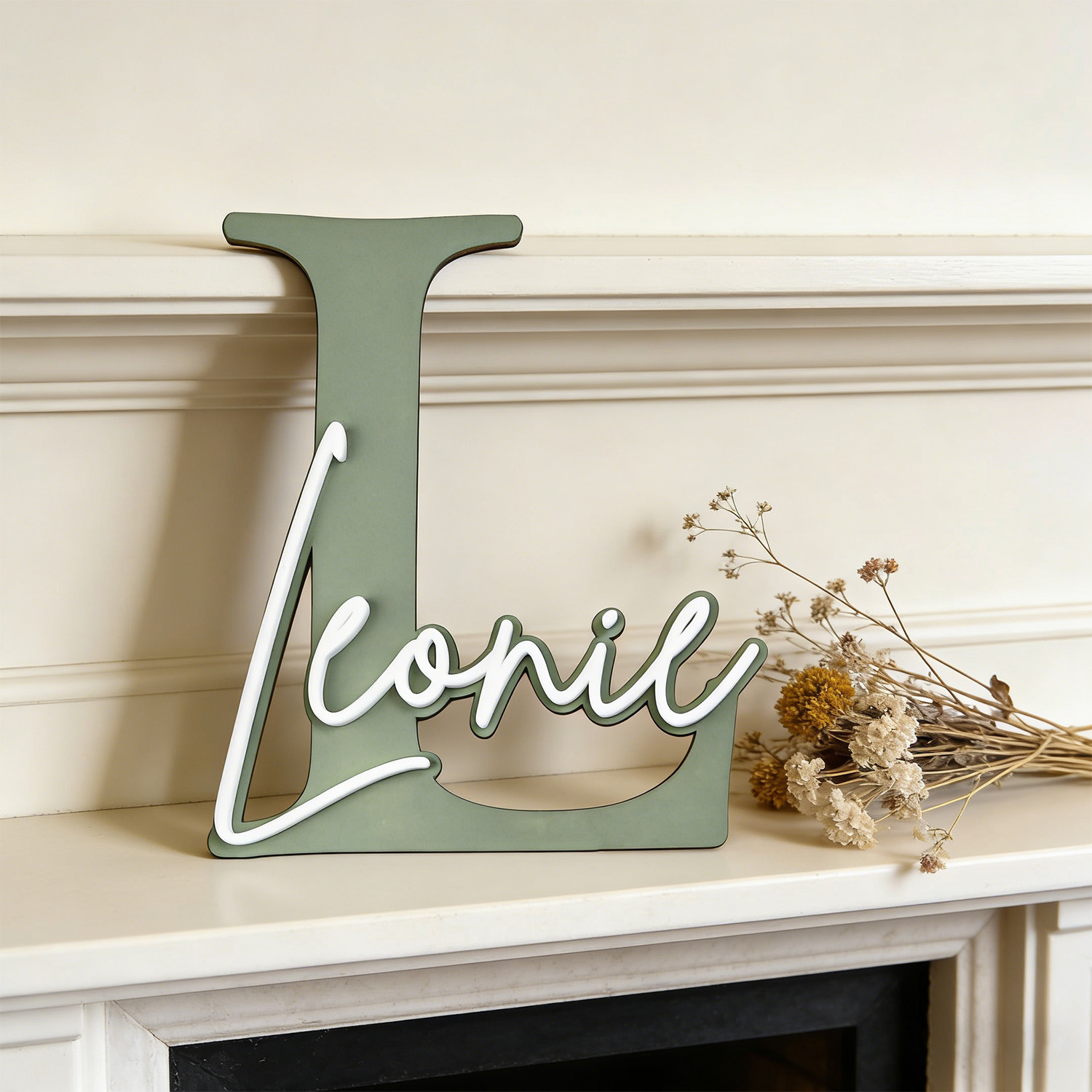 ป้ายไม้ตกแต่งชื่อแบบสองชั้น 1  - Home Decor Pinterest บทวิจารณ์และราคา