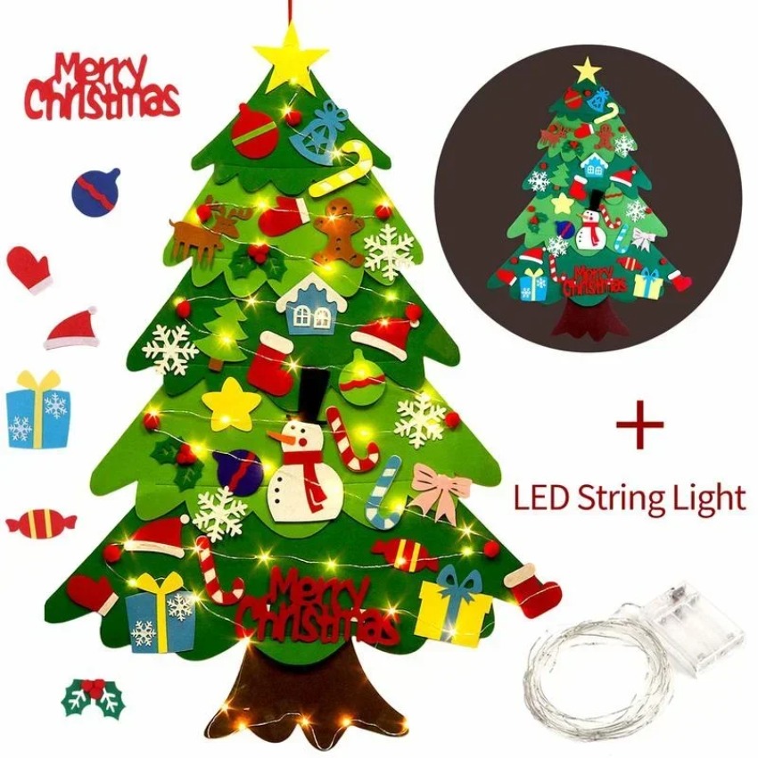 ต้นคริสต์มาสทำเองจากผ้าสักหลาด - Home Decor Xmas Tree บทวิจารณ์และราคา