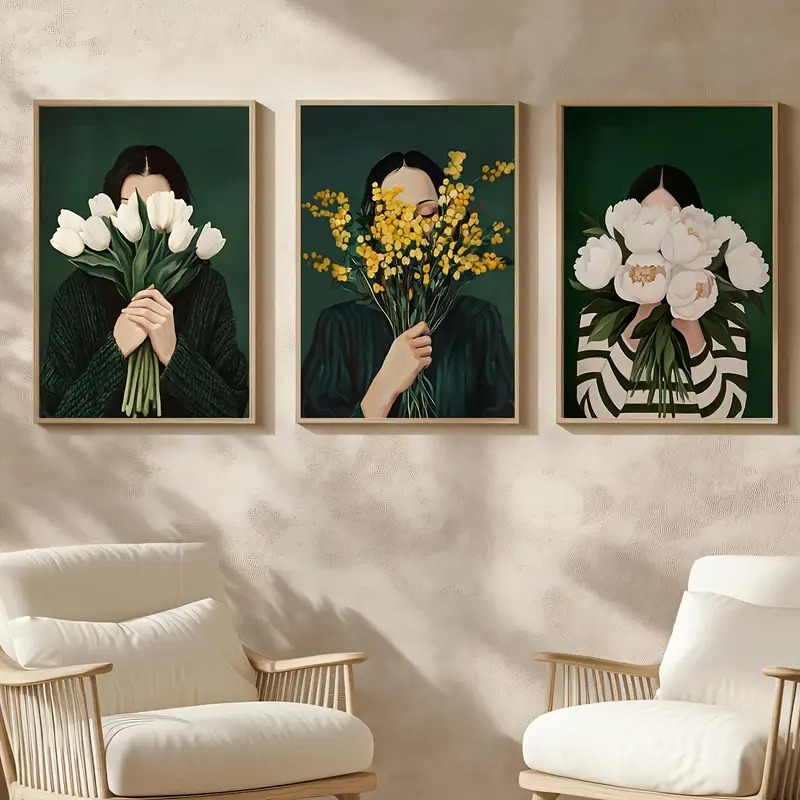 สีเขียวบทคัดย่อตัวเลขผ้าใบพิมพ - Home Decor Green บทวิจารณ์และราคา
