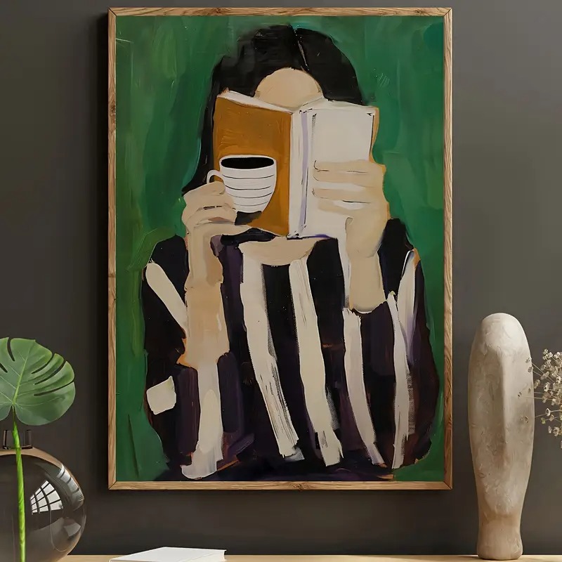สีเขียวบทคัดย่อตัวเลขผ้าใบพิมพ - Home Decor Green บทวิจารณ์และราคา