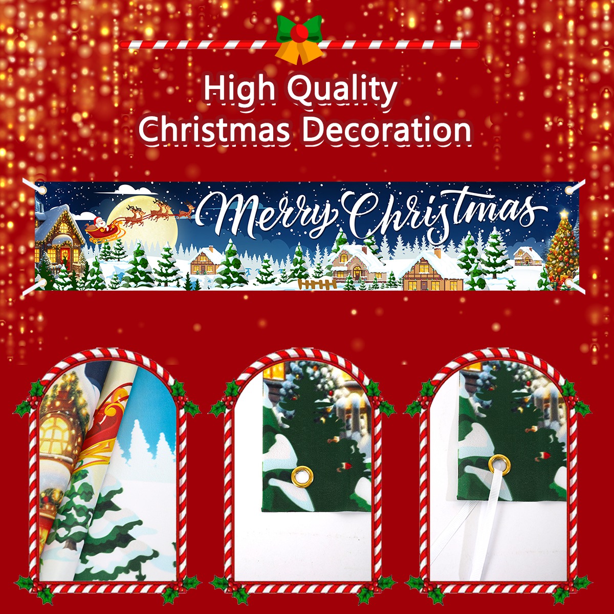 แบนเนอร์ต้นคริสต์มาส ของตกแต่ง - Home Decor Xmas Tree บทวิจารณ์และราคา