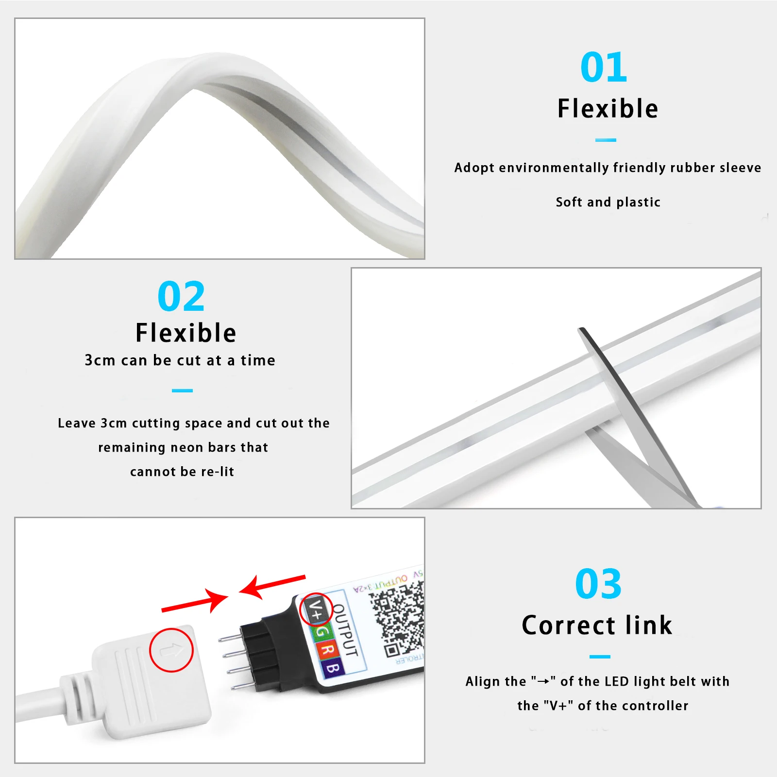 ไฟนีออน LED RGB ขนาด 1-5 เมตร  - Home Decor App บทวิจารณ์และราคา